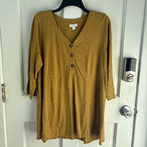 J. JILL Golden Brown Button-Front Tunic Size M